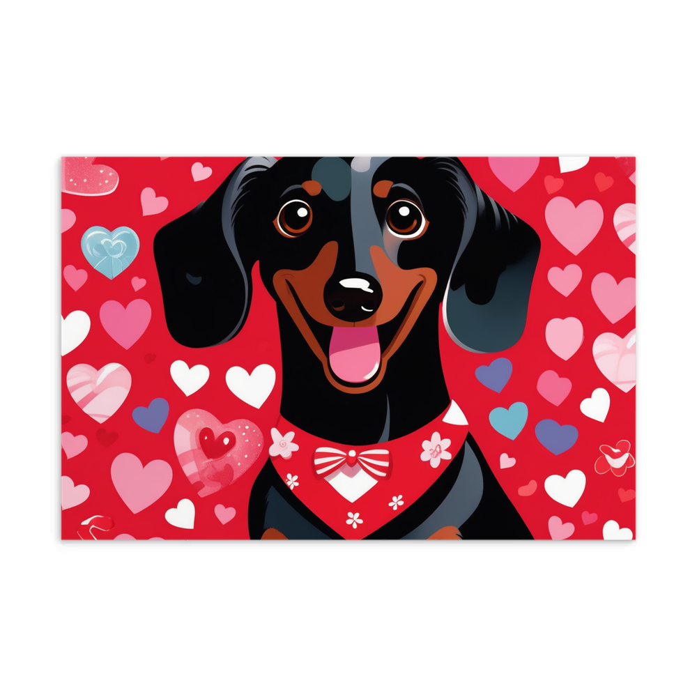 PugMug Custom Black Dachshund Postcard