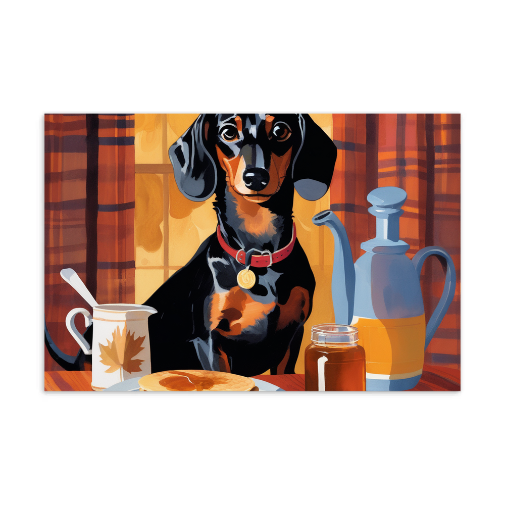 PugMug Custom Black Dachshund Postcard