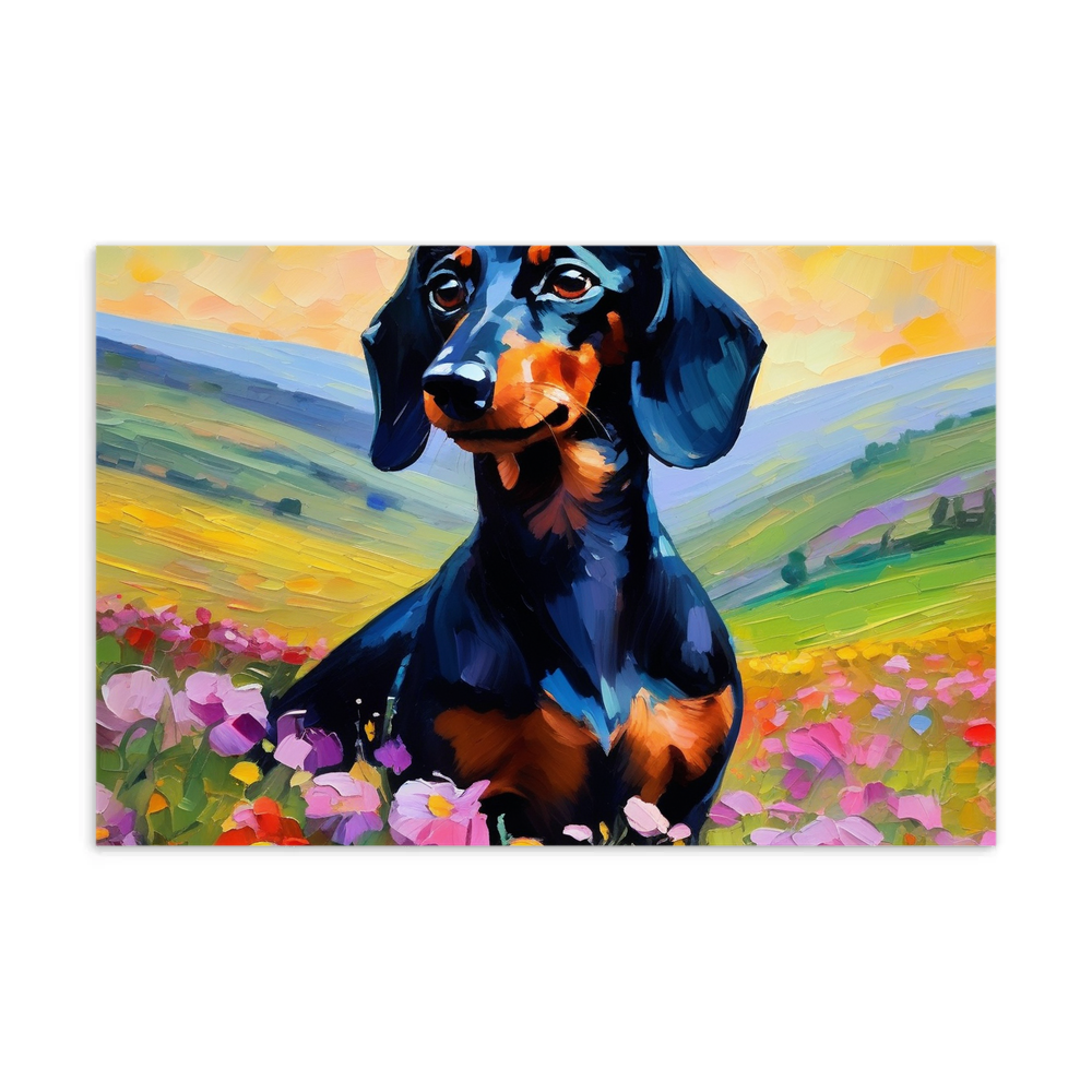 PugMug Custom Black Dachshund Postcard