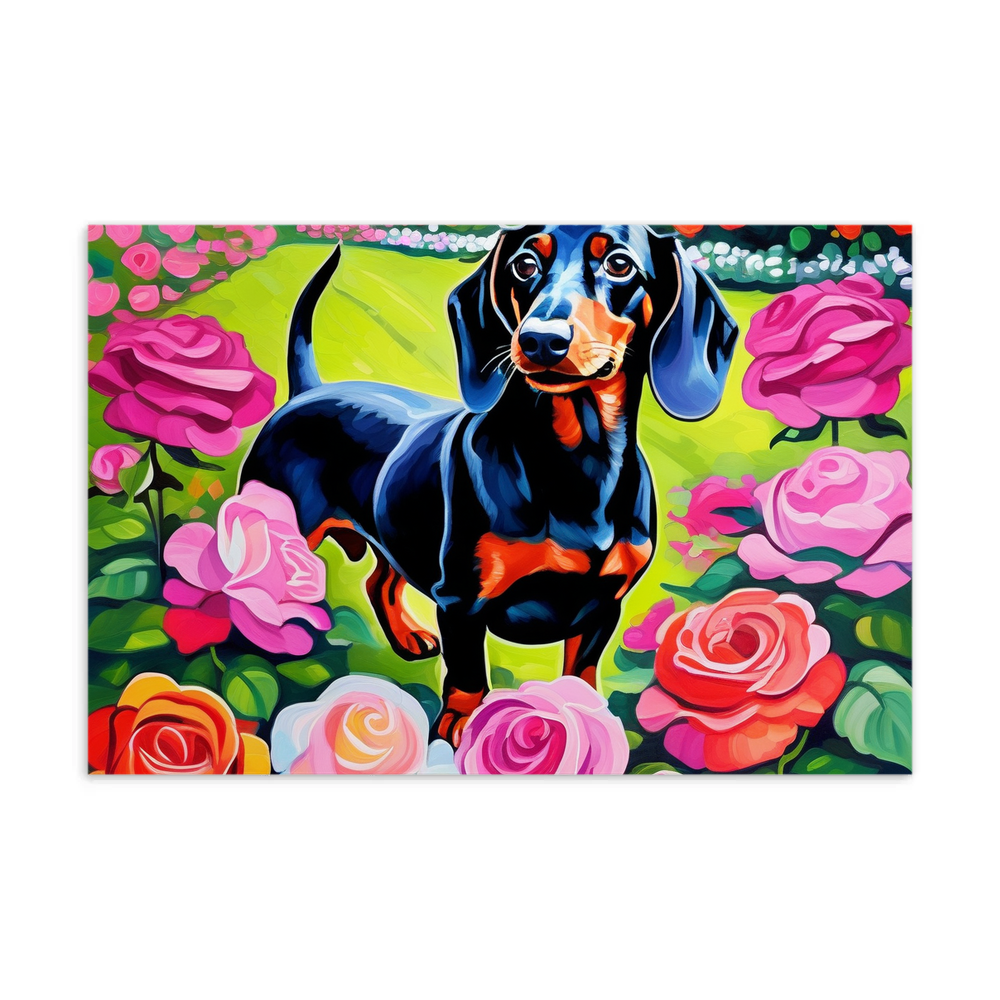 PugMug Custom Black Dachshund Postcard