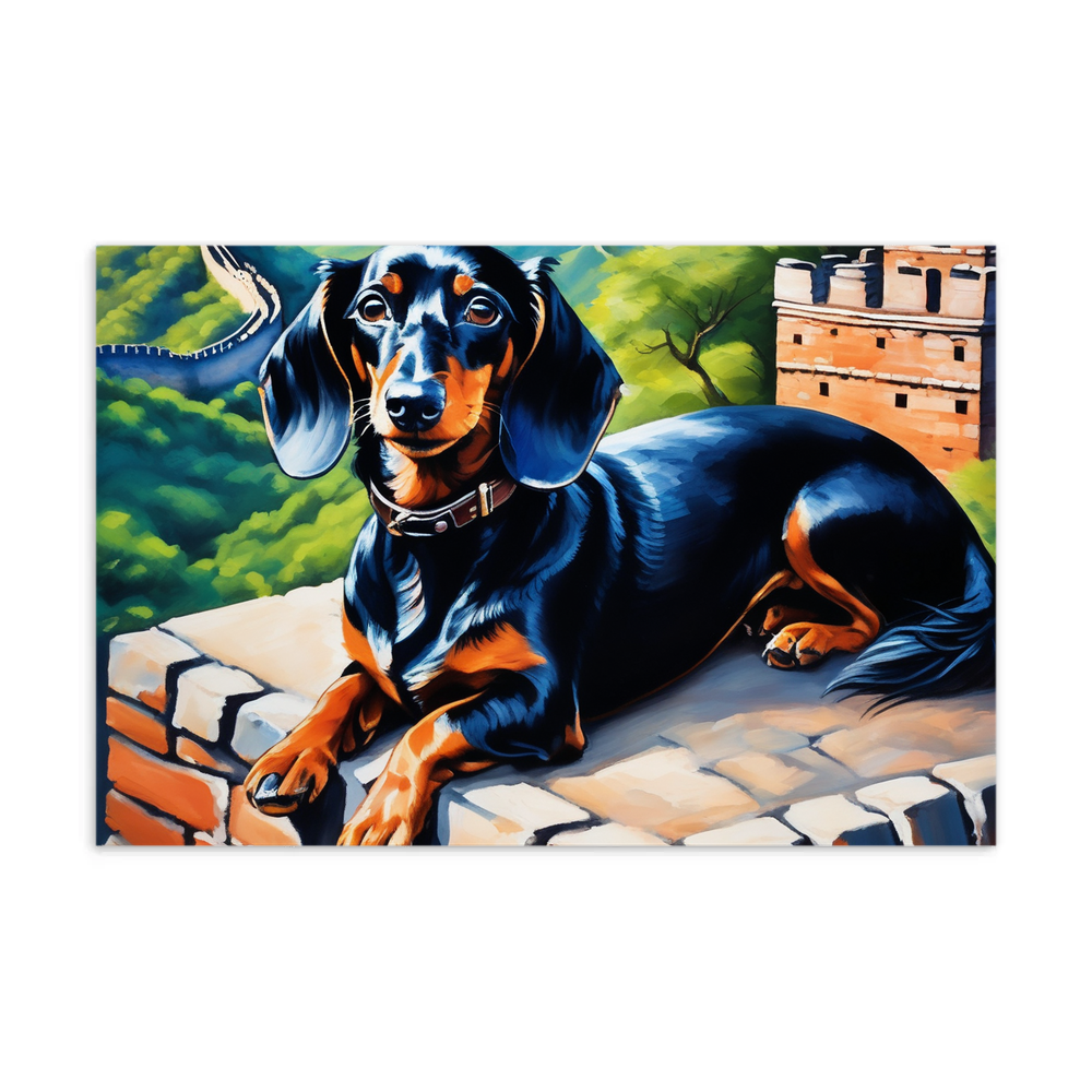 PugMug Custom Black Dachshund Postcard