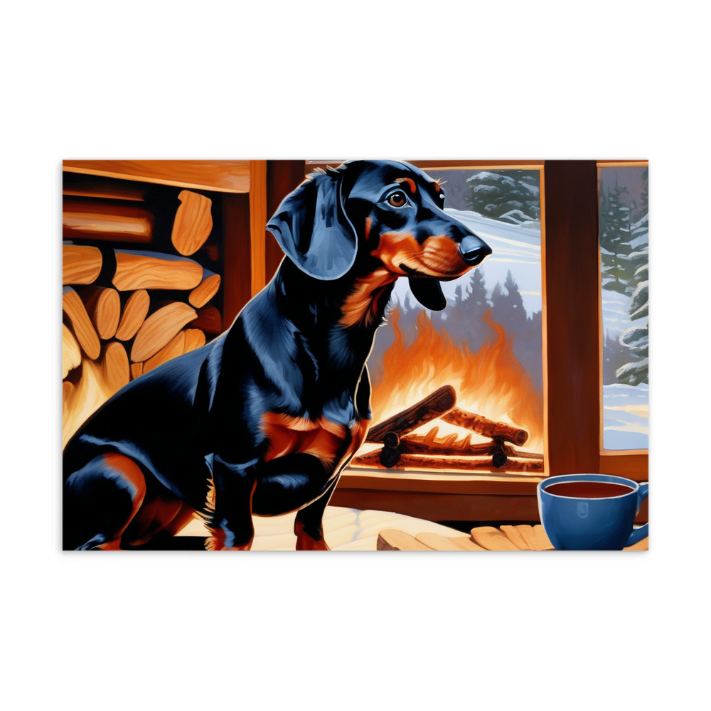 PugMug Custom Black Dachshund Postcard