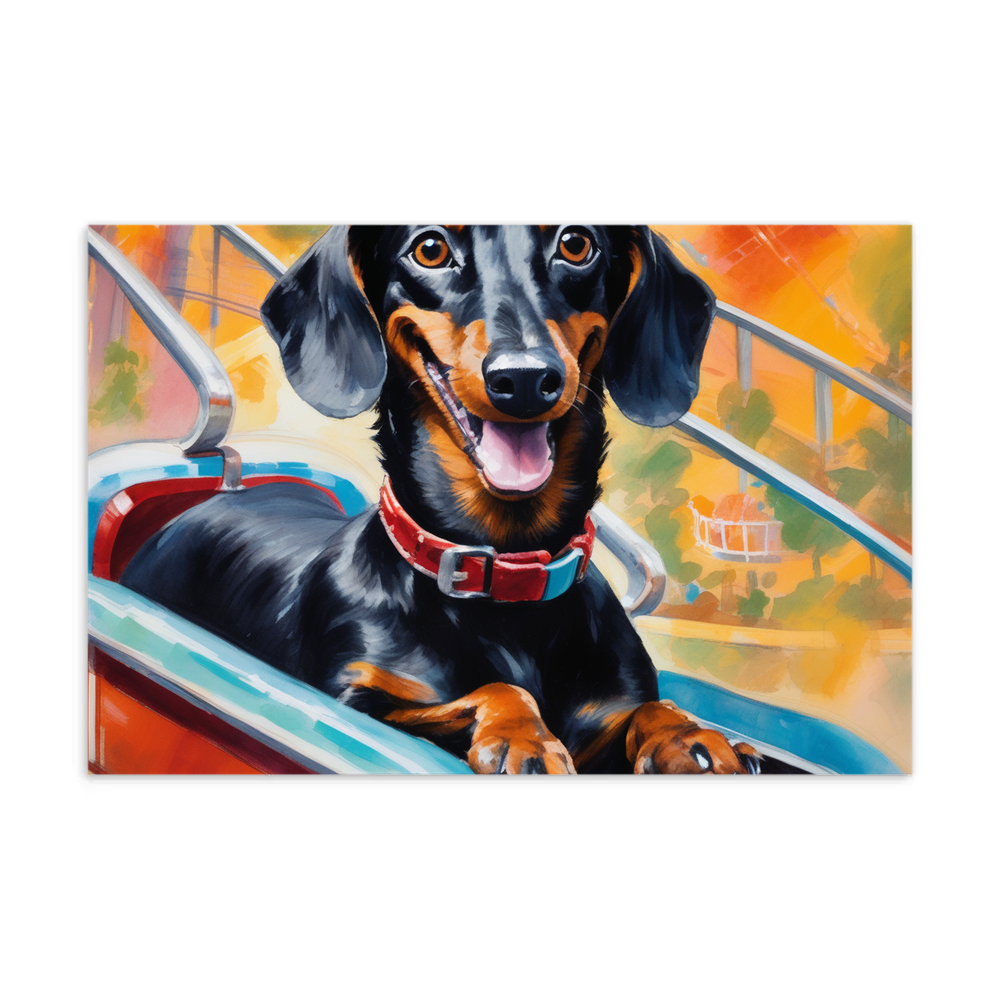 PugMug Custom Black Dachshund Postcard