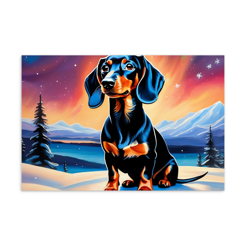 PugMug Custom Black Dachshund Postcard