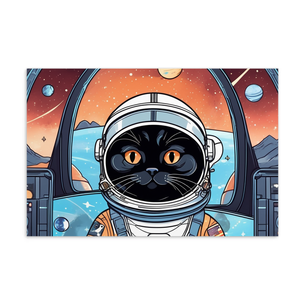 PugMug Custom Black Scottish Fold Cat Postcard