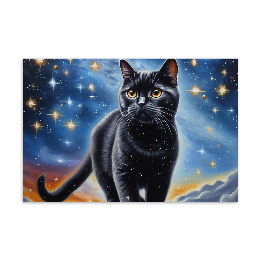 PugMug Custom Black British Shorthair Cat Postcard
