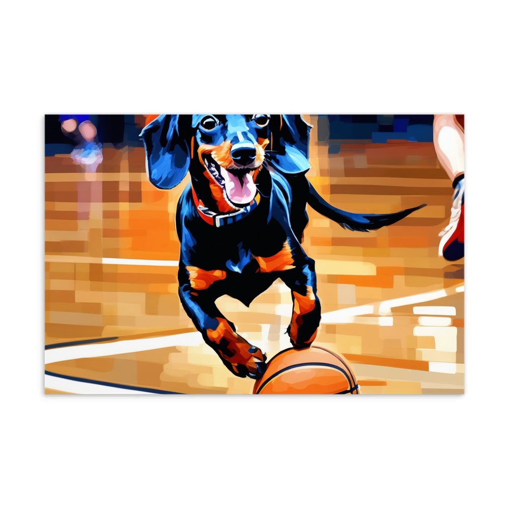 PugMug Custom Black Dachshund Postcard