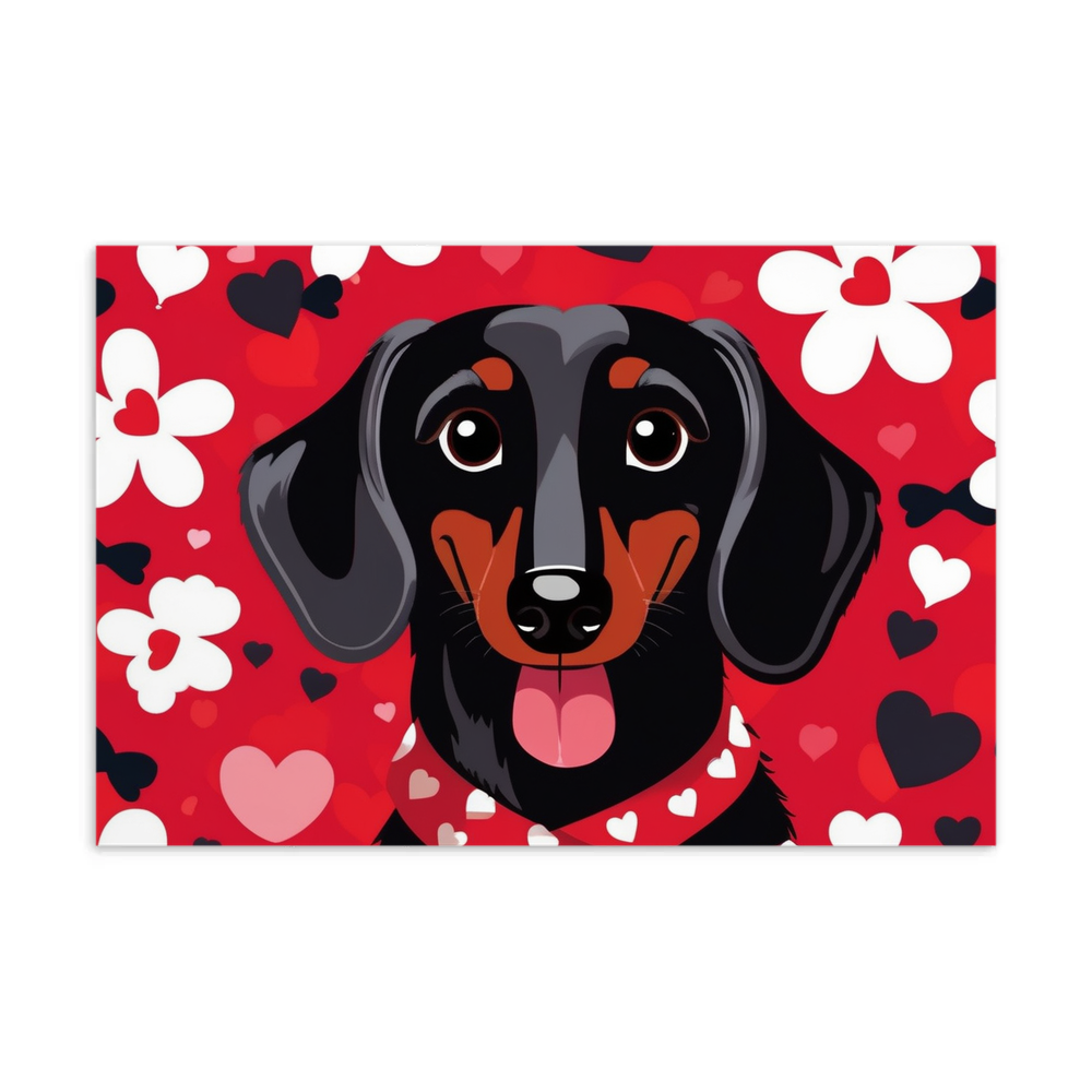 PugMug Custom Black Dachshund Postcard