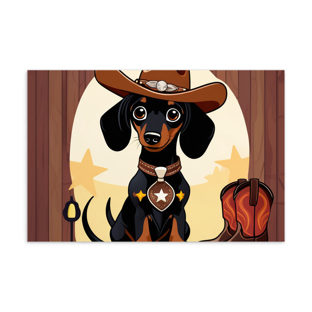 PugMug Custom Black Dachshund Postcard