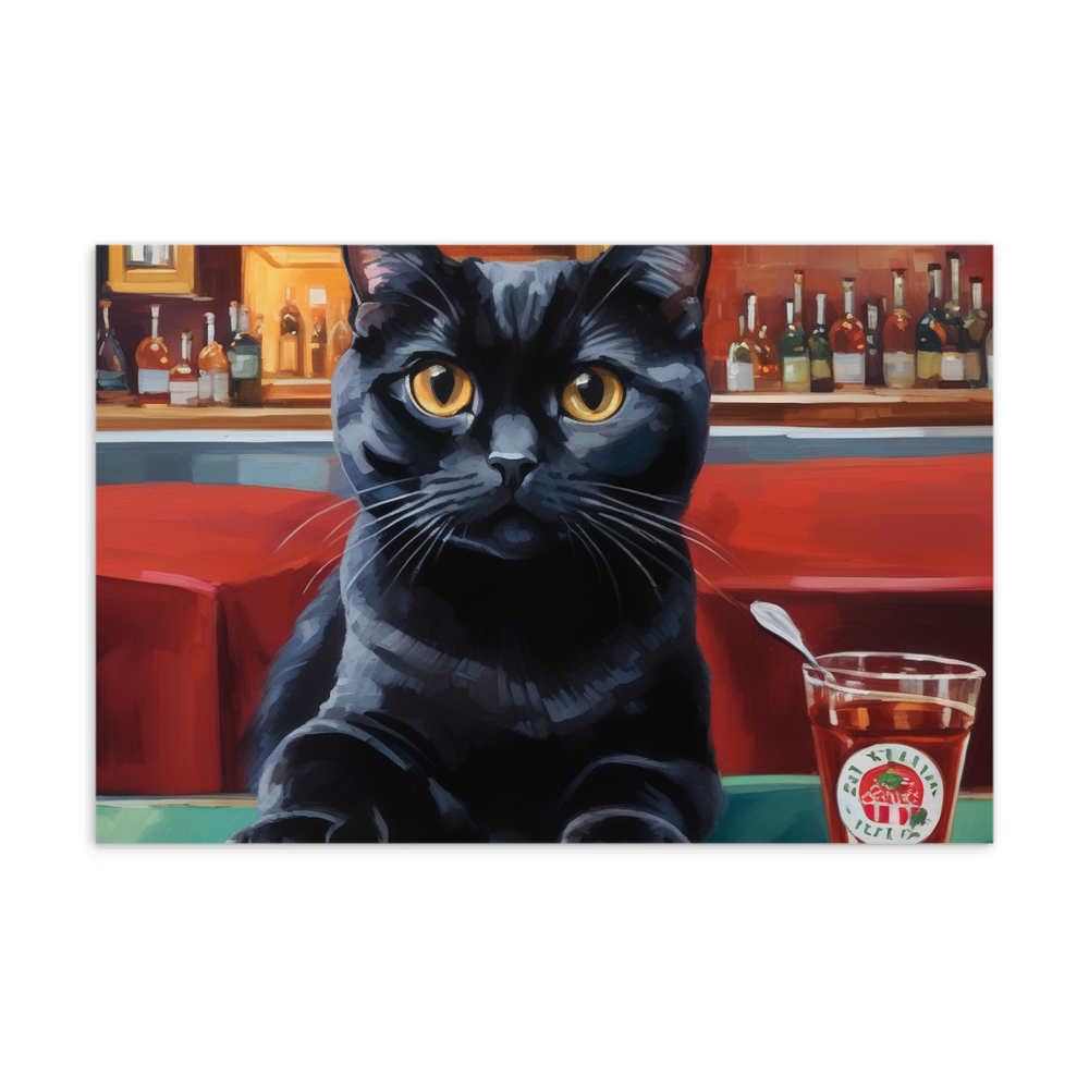 PugMug Custom Black Scottish Fold Cat Postcard