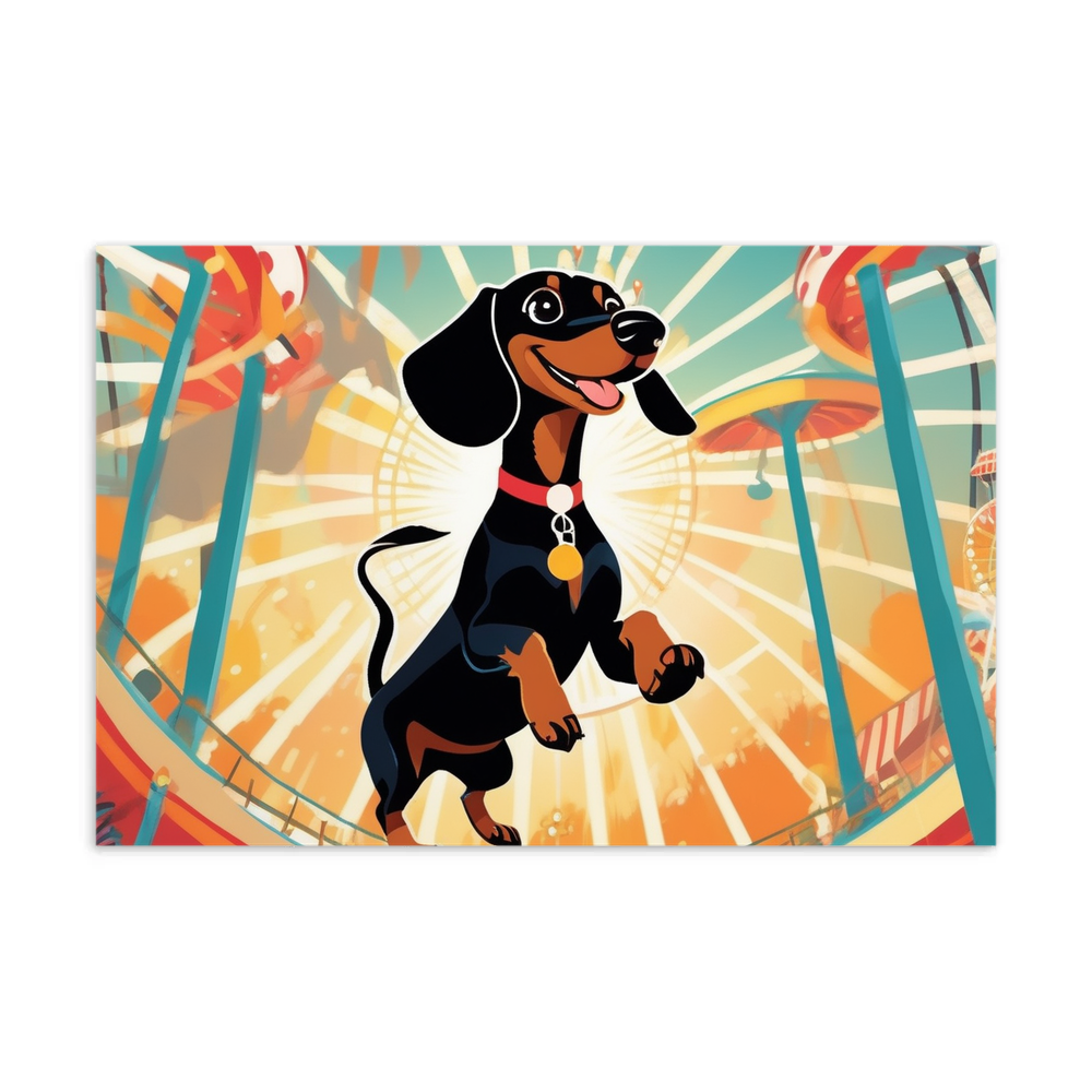 PugMug Custom Black Dachshund Postcard