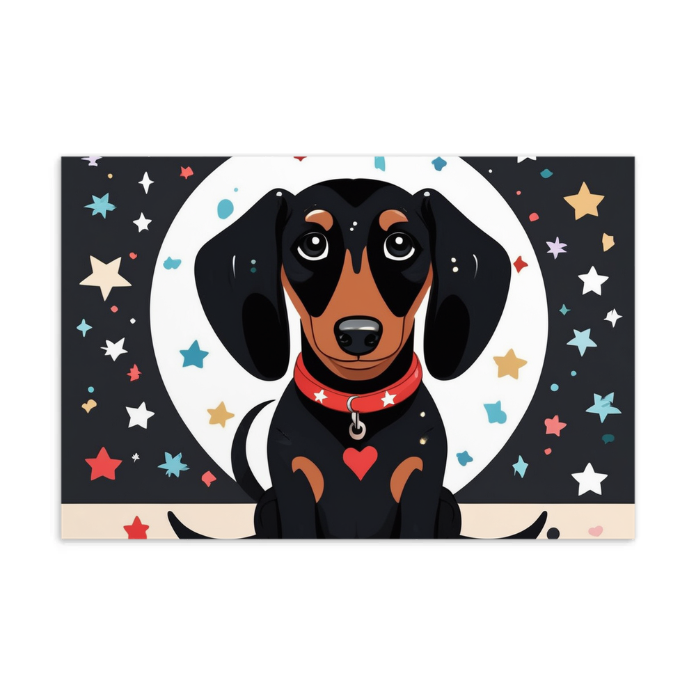 PugMug Custom Black Dachshund Postcard