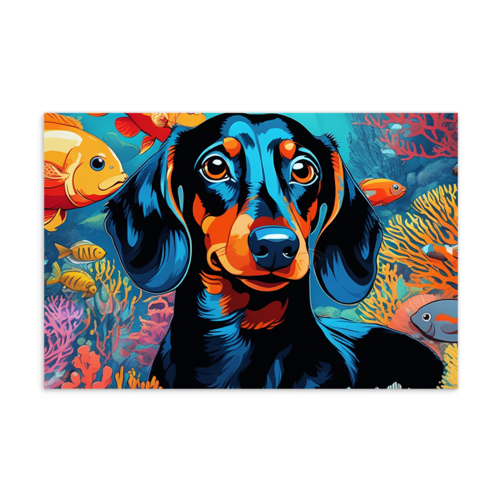 PugMug Custom Black Dachshund Postcard