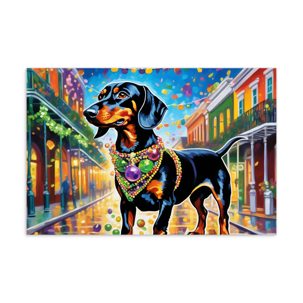 PugMug Custom Black Dachshund Postcard