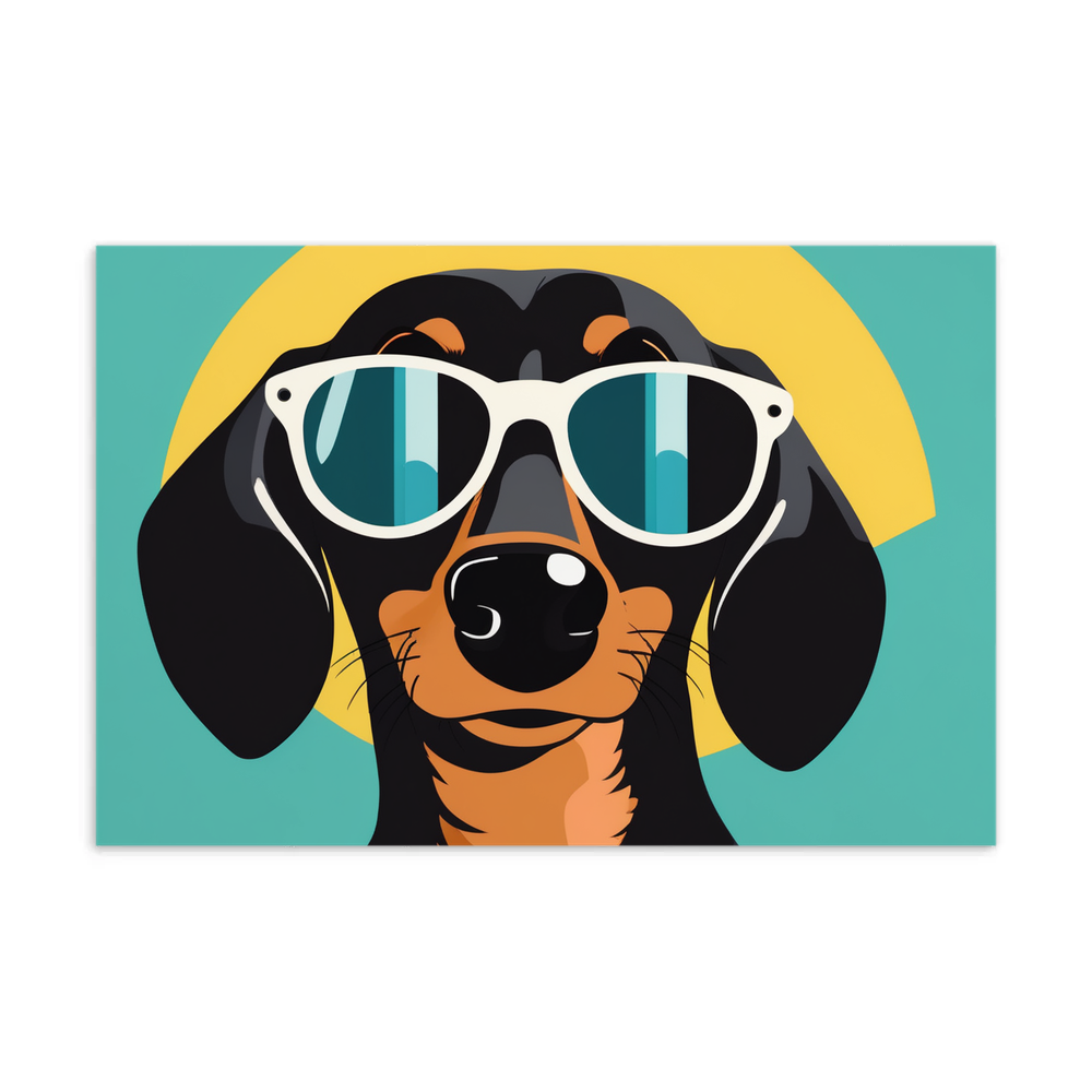 PugMug Custom Black Dachshund Postcard