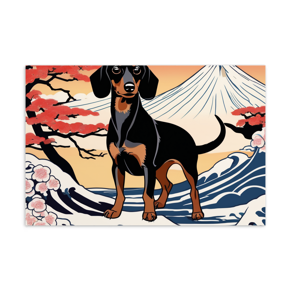 PugMug Custom Black Dachshund Postcard