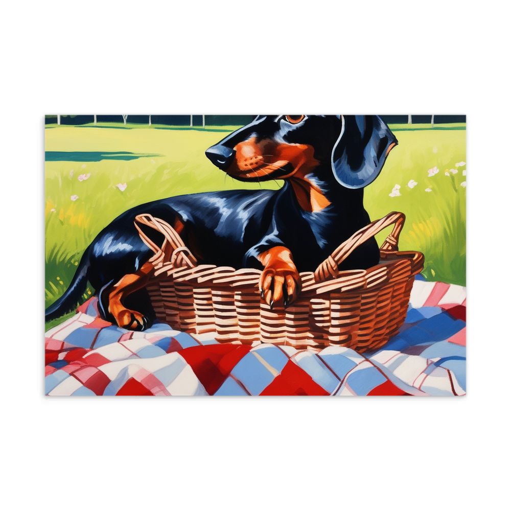 PugMug Custom Black Dachshund Postcard