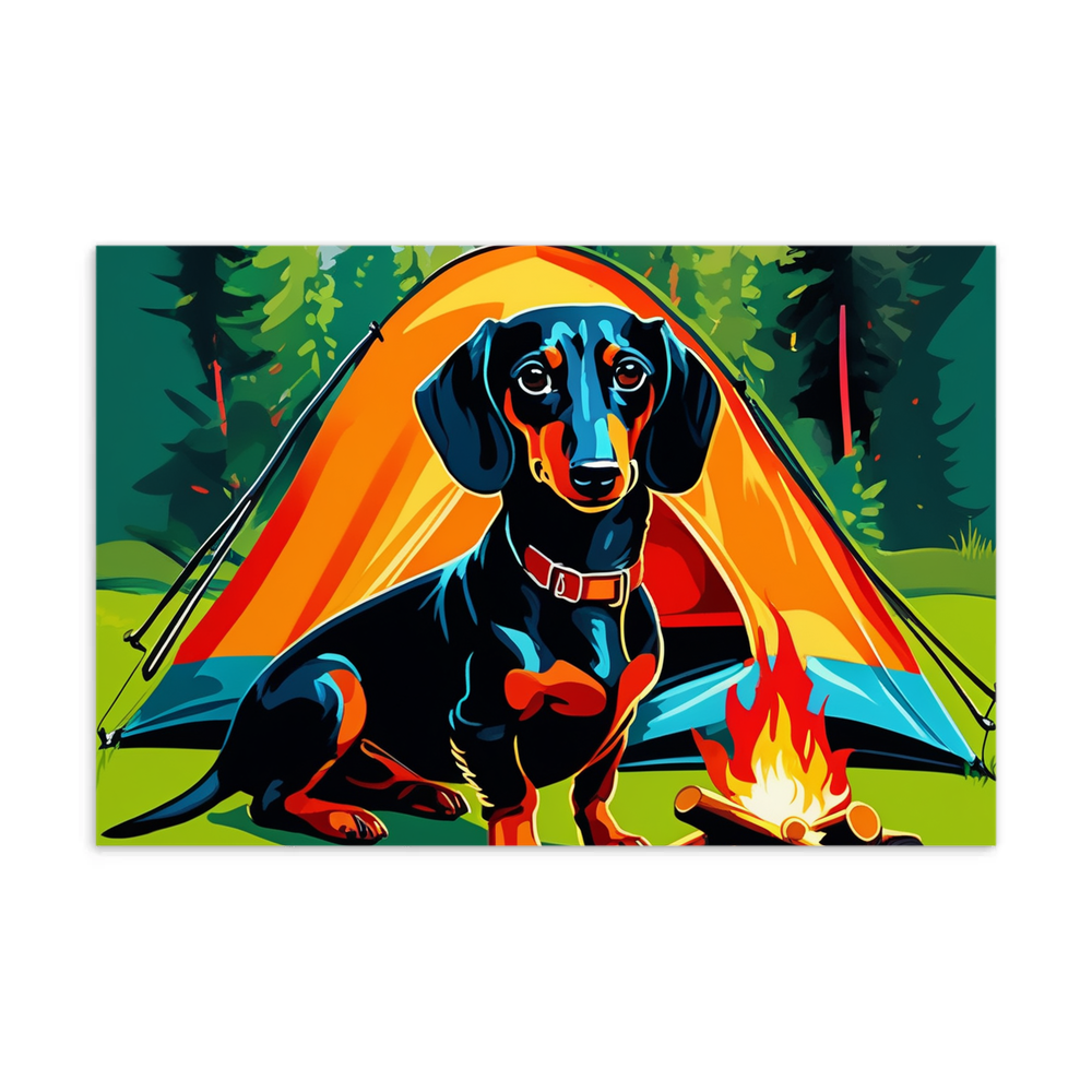 PugMug Custom Black Dachshund Postcard