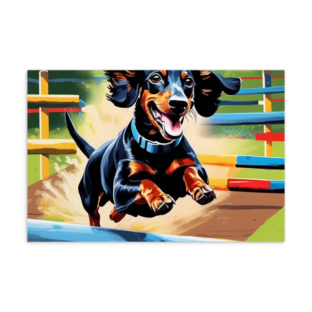 PugMug Custom Black Dachshund Postcard