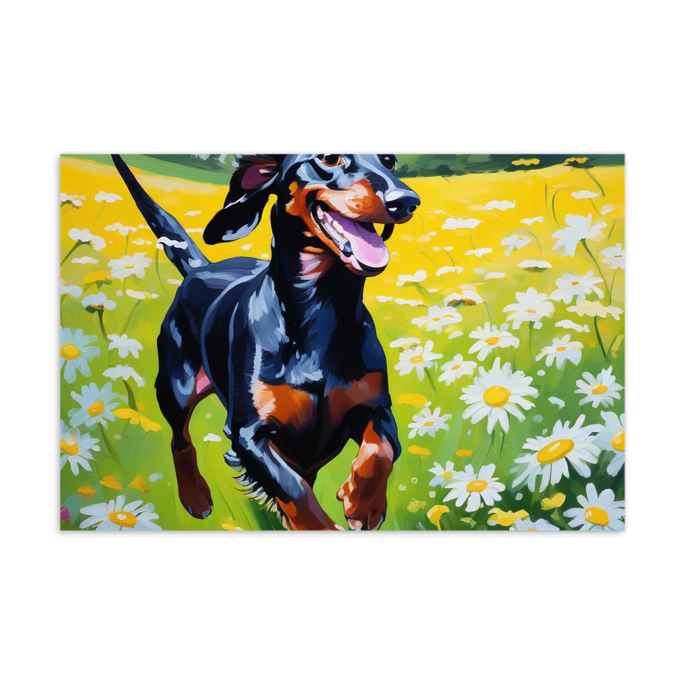 PugMug Custom Black Dachshund Postcard