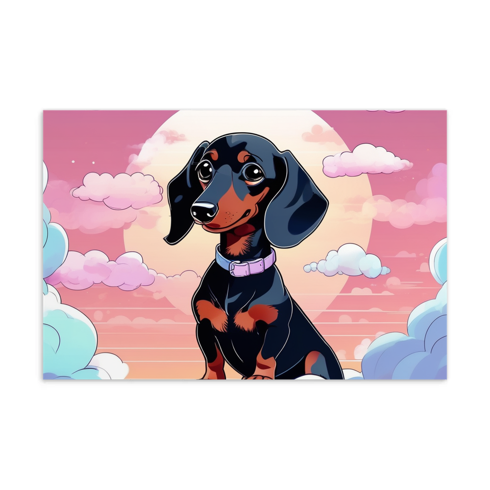 PugMug Custom Black Dachshund Postcard