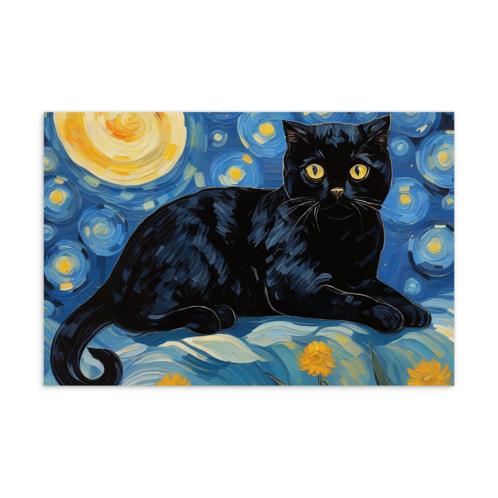 PugMug Custom Black Scottish Fold Cat Postcard