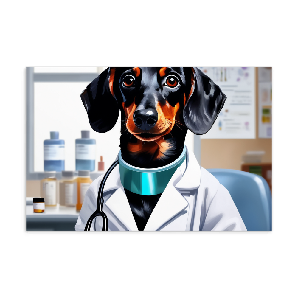 PugMug Custom Black Dachshund Postcard