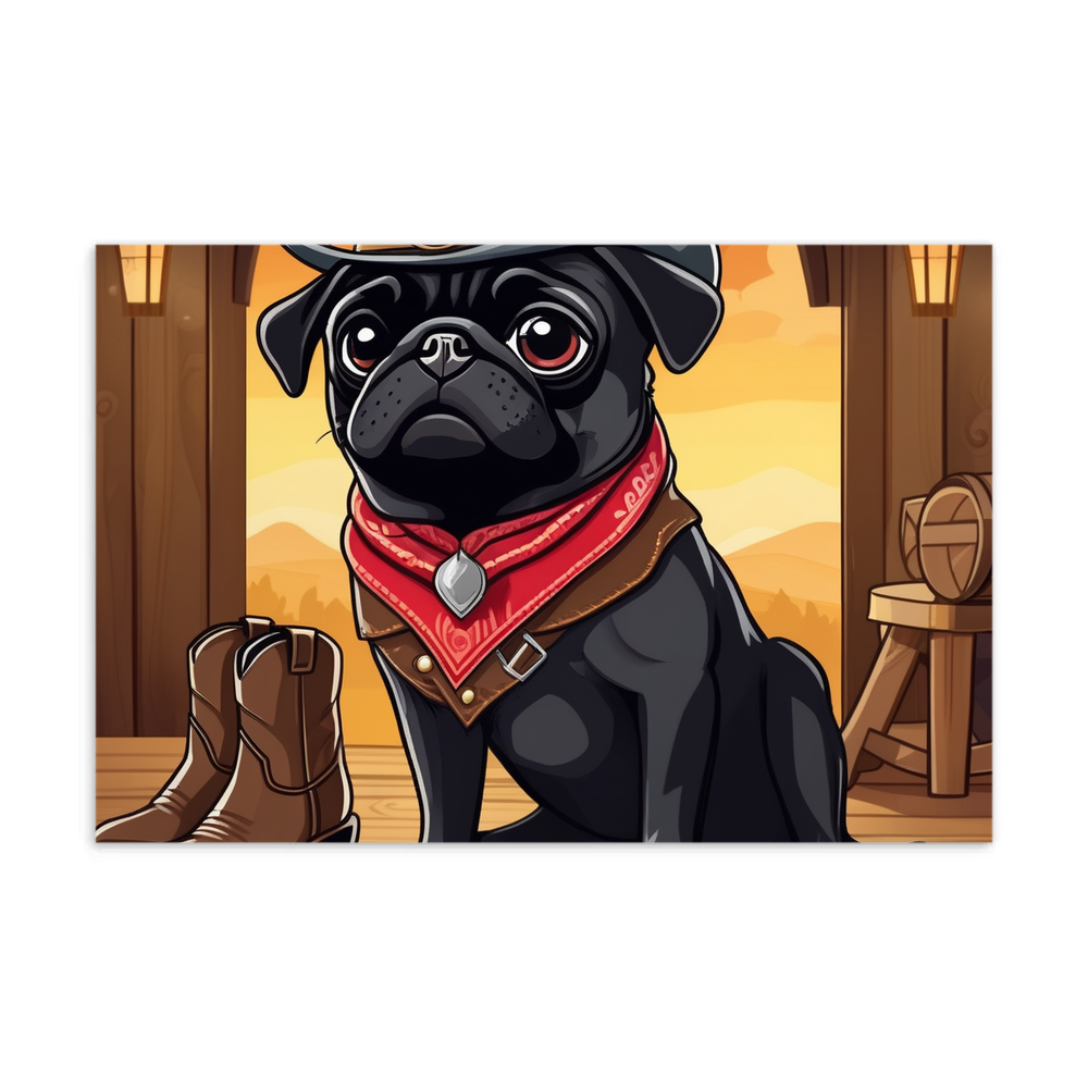 PugMug Custom Black Pug Postcard