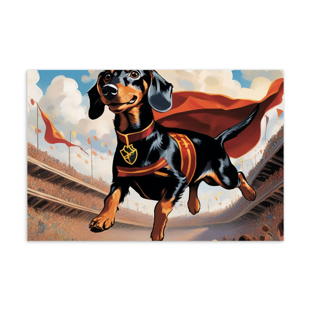 PugMug Custom Black Dachshund Postcard
