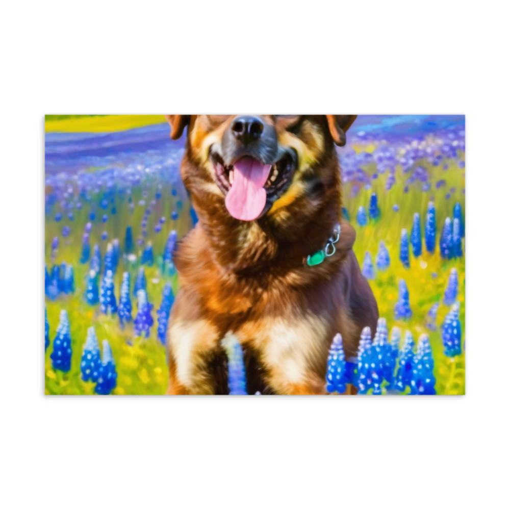 PugMug Custom Blue Postcard