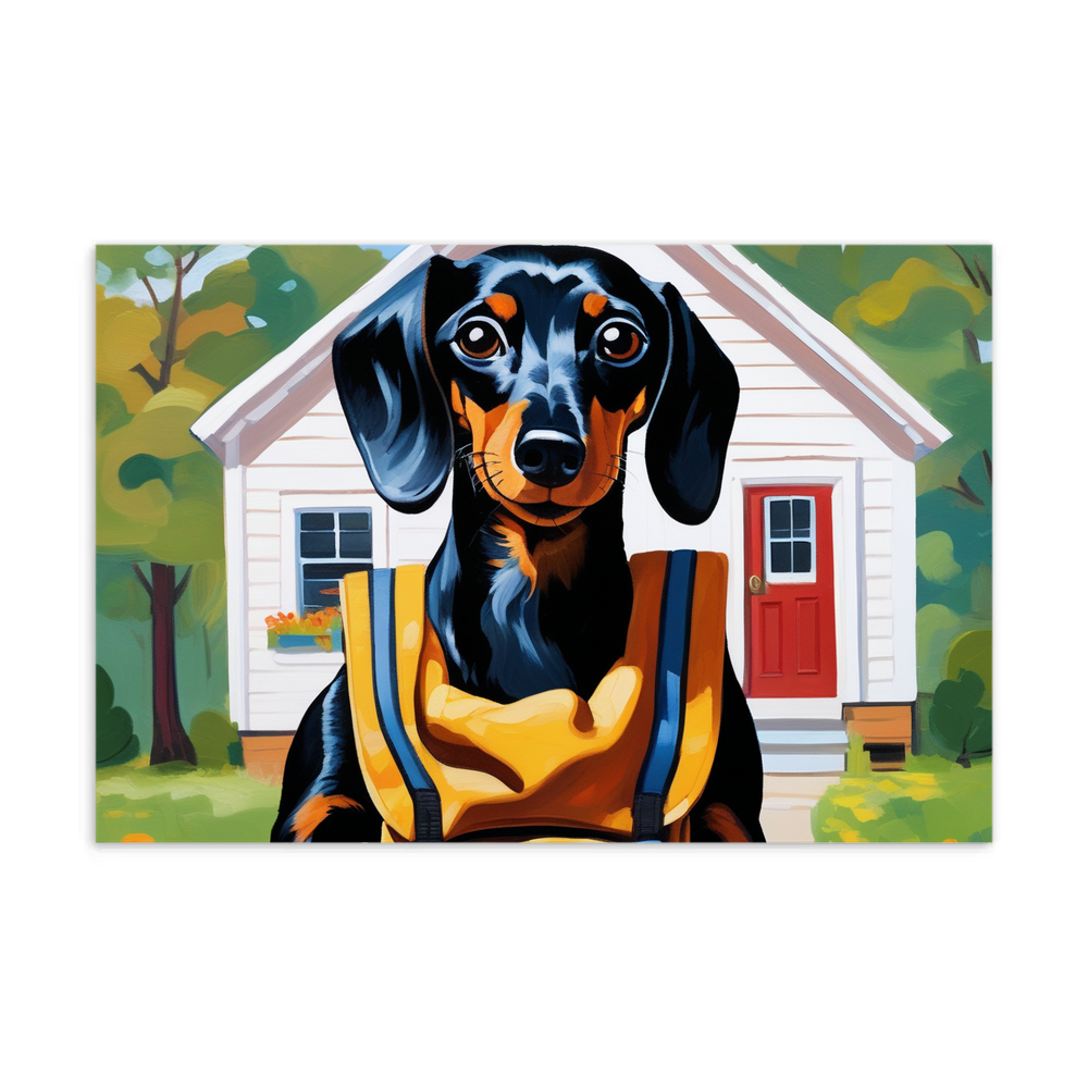 PugMug Custom Black Dachshund Postcard