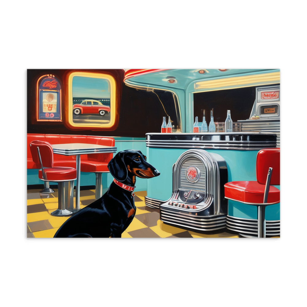 PugMug Custom Black Dachshund Postcard