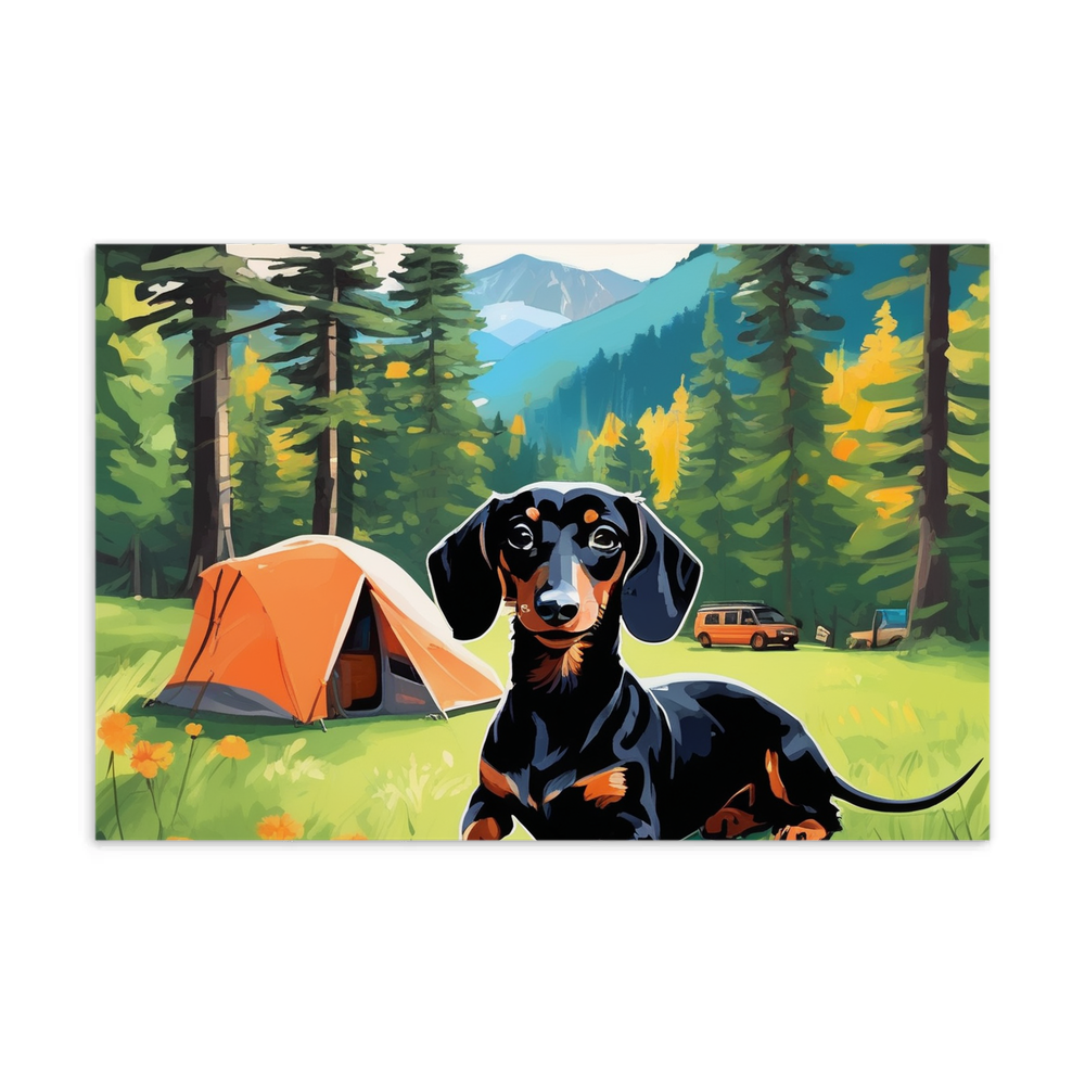 PugMug Custom Black Dachshund Postcard