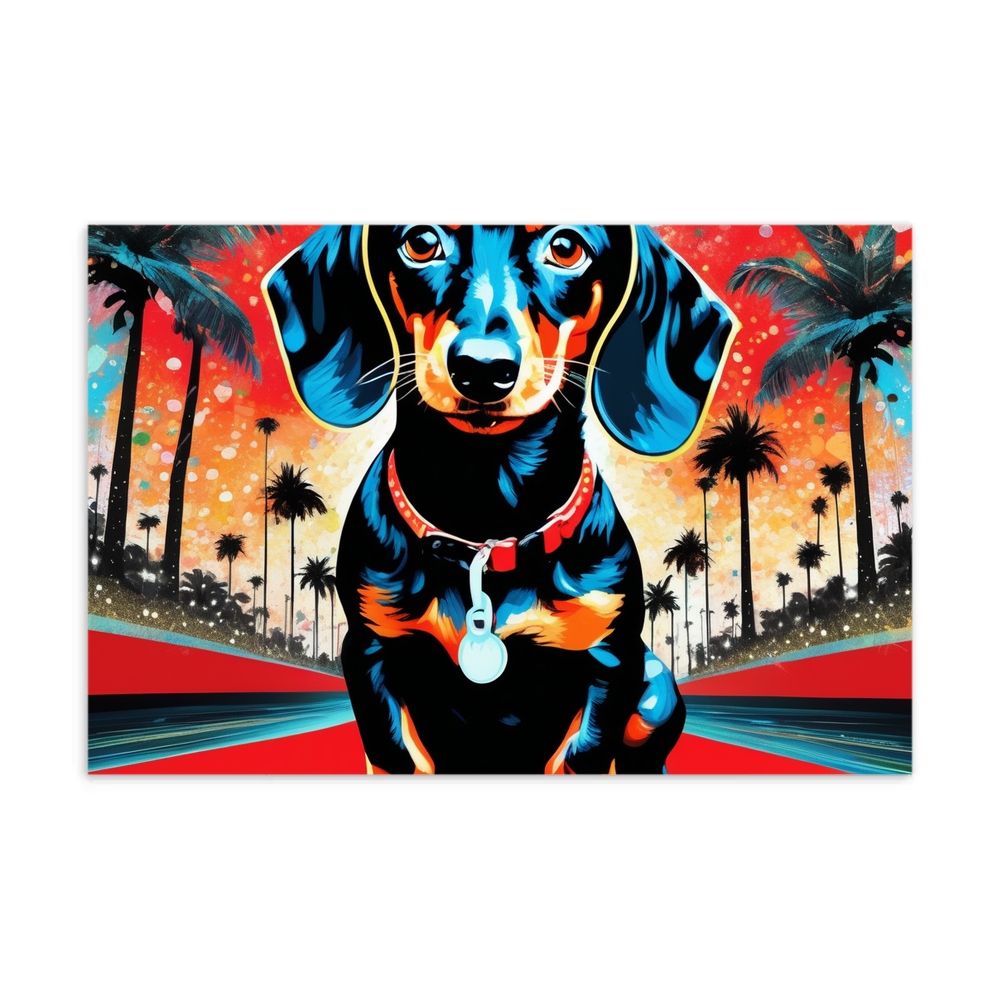 PugMug Custom Black Dachshund Postcard