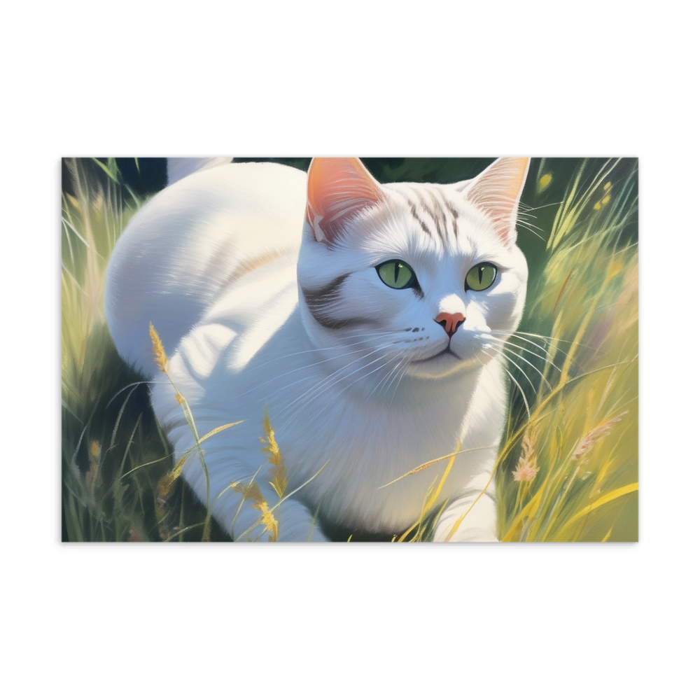 PugMug Custom White American Shorthair Cat Postcard