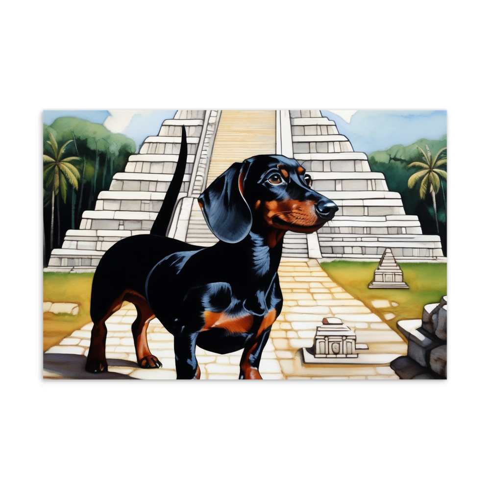 PugMug Custom Black Dachshund Postcard