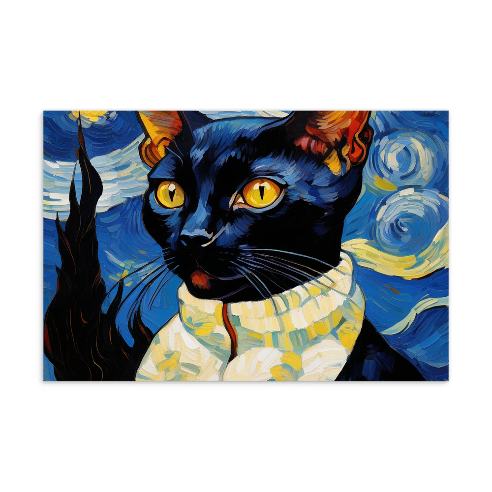 PugMug Custom Black Devon Rex Cat Postcard