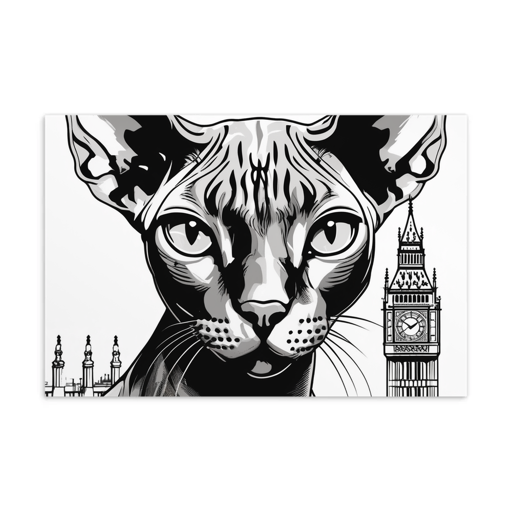 PugMug Custom Black Sphynx Cat Postcard