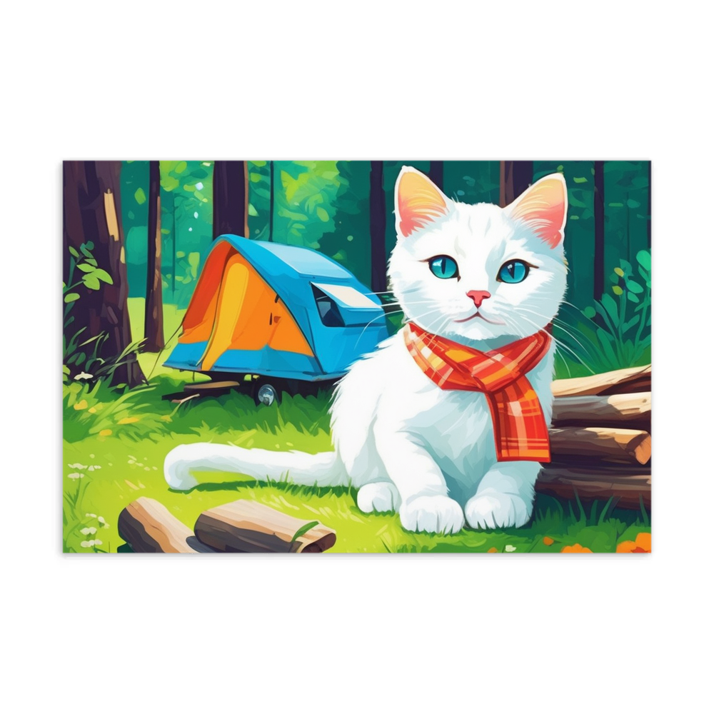 PugMug Custom White Companion Cat Postcard