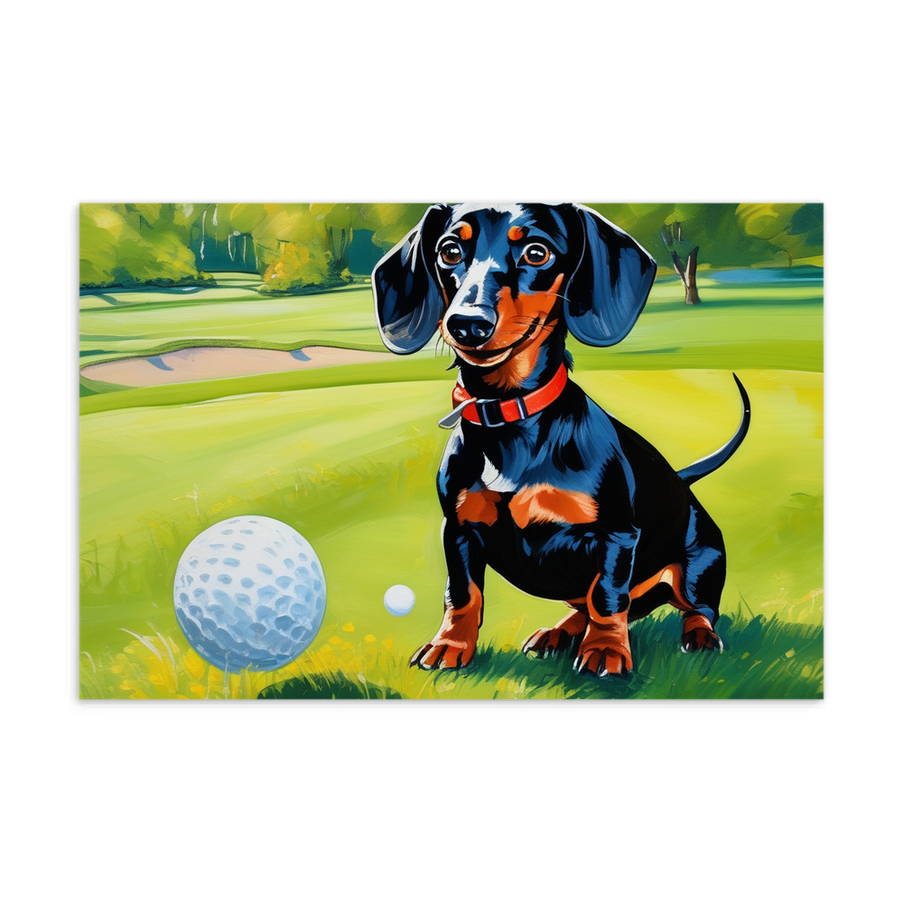 PugMug Custom Black Dachshund Postcard