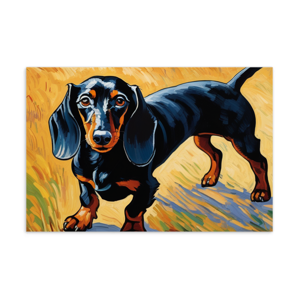 PugMug Custom Black Dachshund Postcard