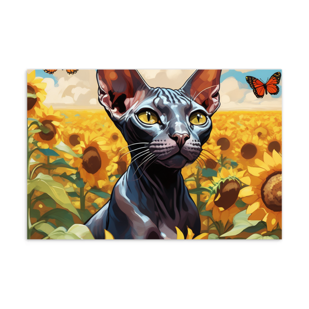 PugMug Custom Black Sphynx Cat Postcard