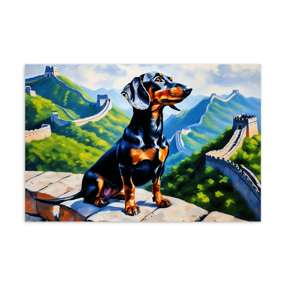 PugMug Custom Black Dachshund Postcard
