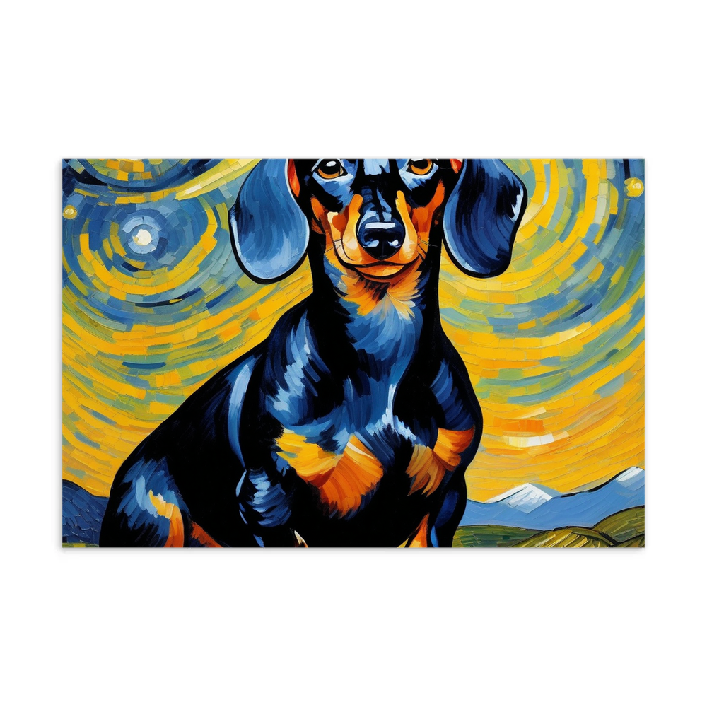 PugMug Custom Black Dachshund Postcard