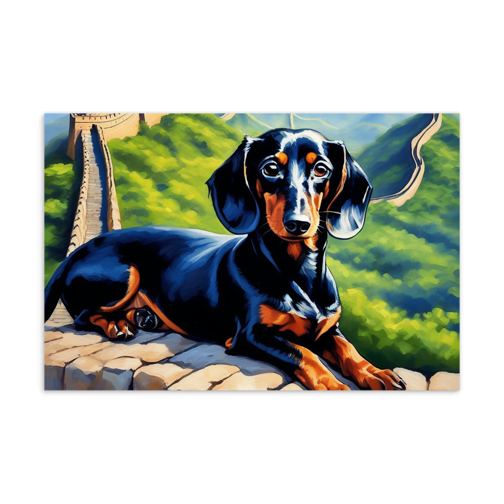 PugMug Custom Black Dachshund Postcard