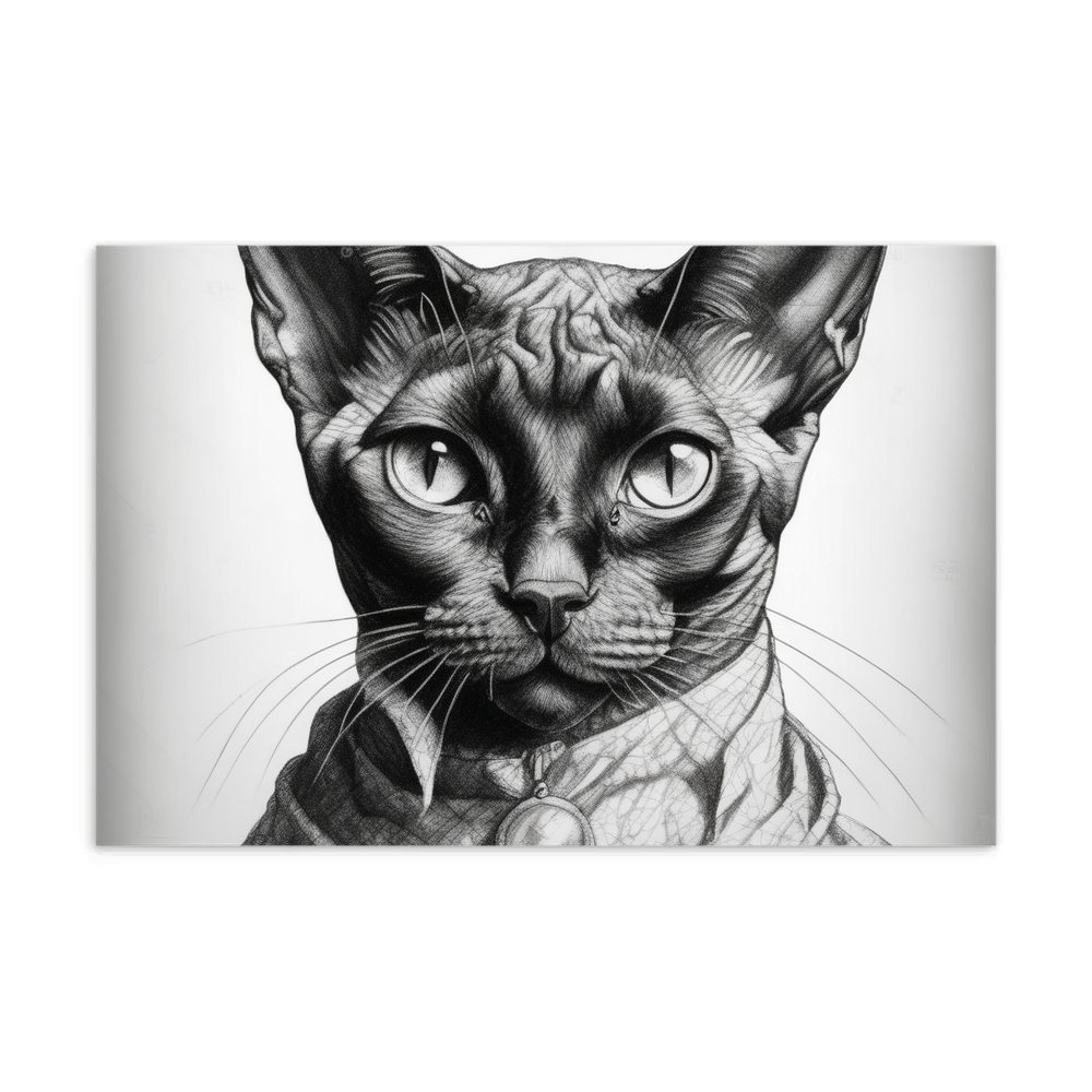 PugMug Custom Black Devon Rex Cat Postcard
