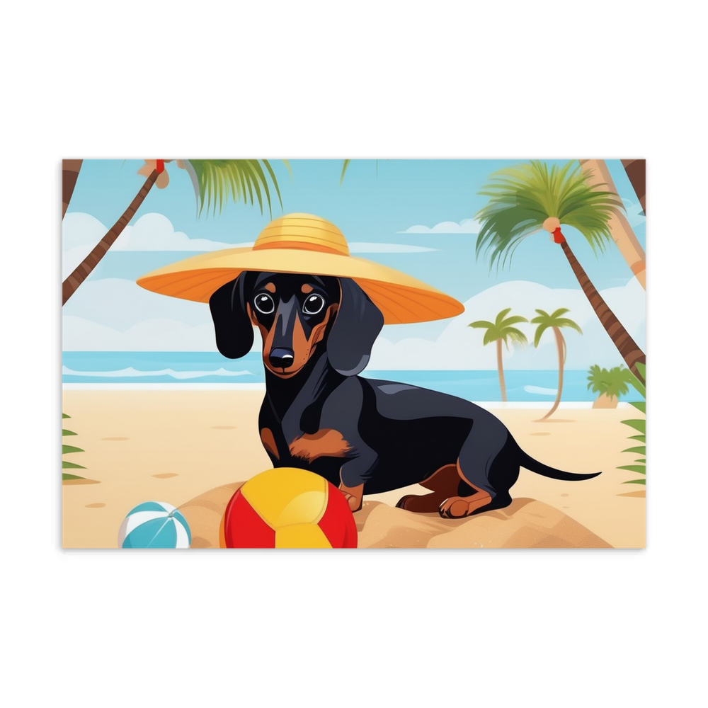 PugMug Custom Black Dachshund Postcard