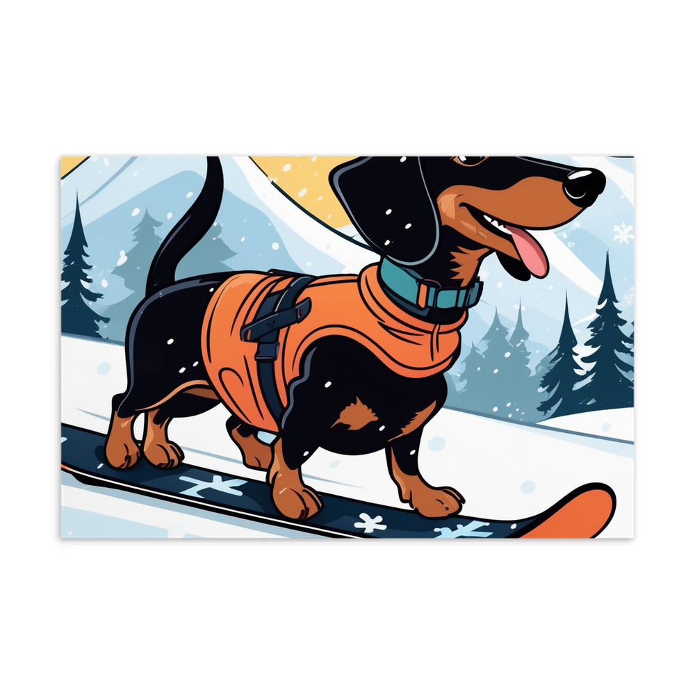 PugMug Custom Black Dachshund Postcard