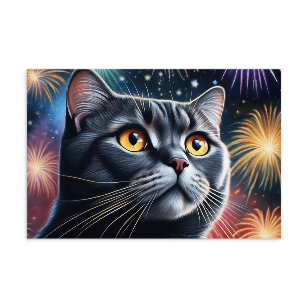 PugMug Custom Black Scottish Fold Cat Postcard