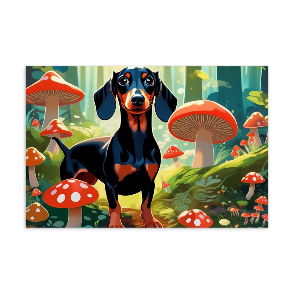 PugMug Custom Black Dachshund Postcard